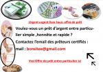 Je suis Callais Bernard , j'offre mes service de prêt pour aider toute pe
